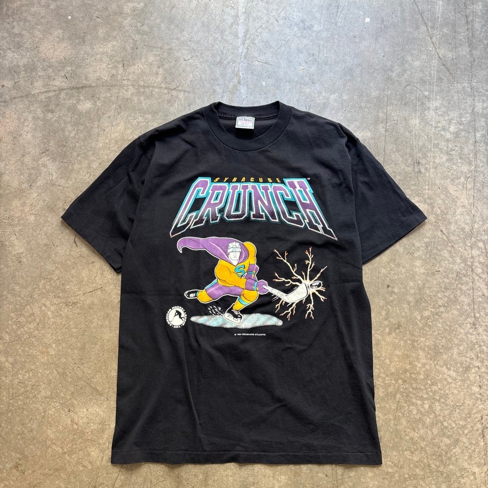 Vintage 90's All Sport Syracuse Crunch Hockey Shirt All Sport Size‎ Large